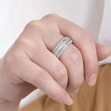 Exquisite 5 Rows Eternity Sterling Silver Band