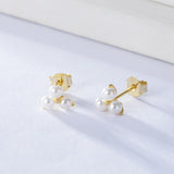 Unique Design Pearls Stud Earrings