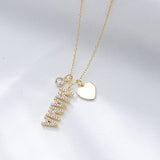 Simple MAMA Design Silver Necklace For Mom
