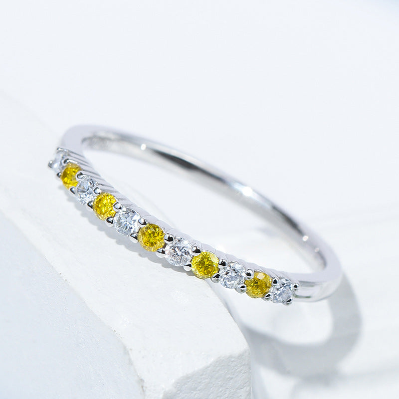 Two Tone Design 18k White Gold Plated Band