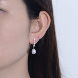 Elegant Pearls Sterling Silver Drop Earrings
