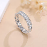 Round Cut Paved Moissanite 18k Gold Plated Band
