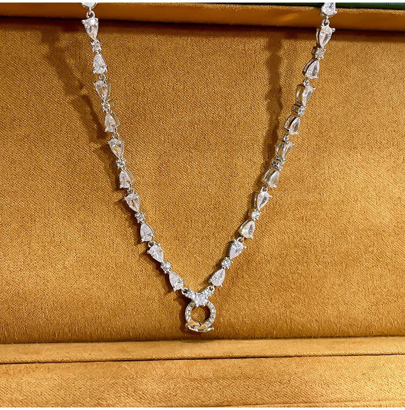 Abstract Arrangement Multi Cut Tennis Necklace For Women