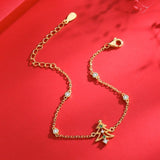 Golden Tone Sterling Silver Christmas Bracelet