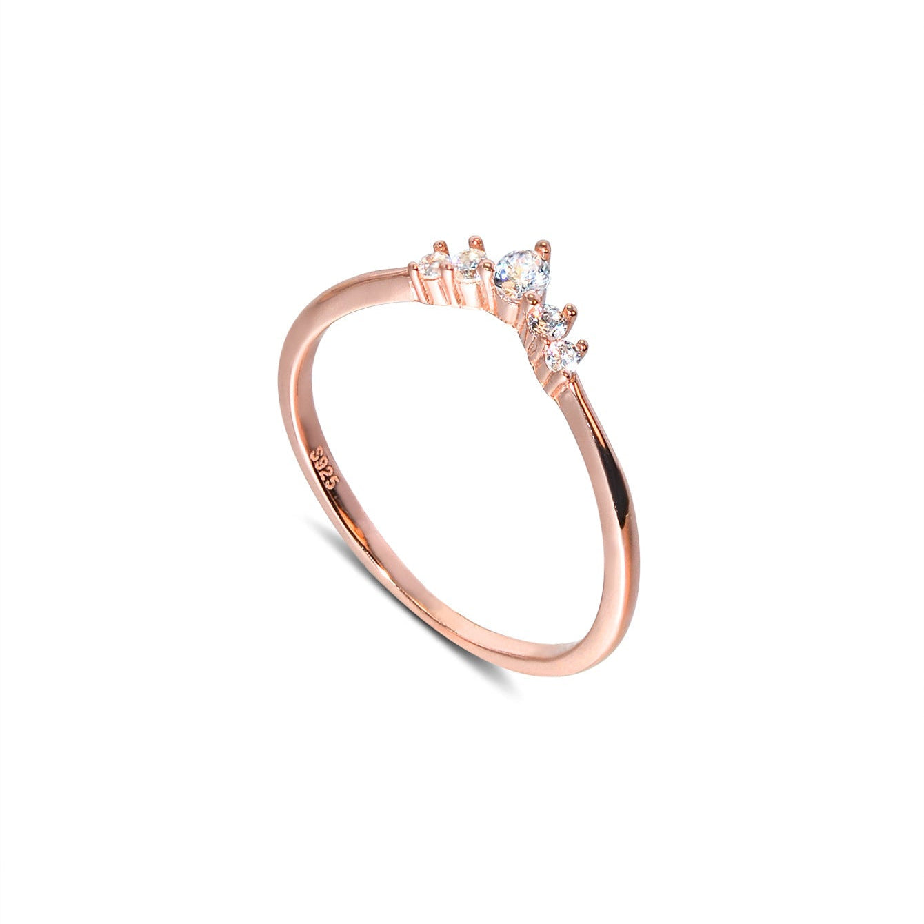 Simple Crown Design Sterling Silver Band