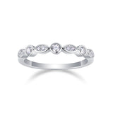 Simple Half Eternity 18k White Gold Plated Moissanite Band