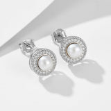 Retro Halo Natural Pearls Stud Earrings