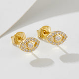 Evil Eye Sterling Silver Stud Earrings