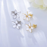 Vintage Flower Design Sterling Silver Stud Earrings