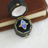 Moon Stone Marquise Shape Women's Ring in Sterling Silver