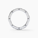 Round Cut Pave Set Rope Wedding Band For Men in Sterling Silver