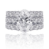 Oval Cut Bridal Set with Half-Eternity Band