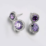 Vintage Two Cities of Love Pave Dangle Earrings