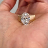 Wide Band Oval Elegant Vintage-Inspired Engagement Ring