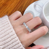Princess Round Cut Half Eternity Sterling Silver Band