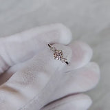 Round Cut Lunaire Cluster Moissanite Engagement Ring in Sterling Silver