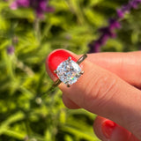 Luxury 2 Pcs Cushion Cut Halo Design With Insert Band Bridal Set