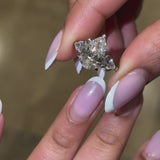 Luxurious Pear Cut Three Stone Sterling Silver Engagement Ring