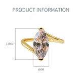 Simple Pink Marquise Cut Gold Plated Ring