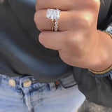 Stunning Radiant Cut Bridal Set In Sterling Silver