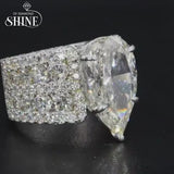 Recommended | Stunning 9.0CT Pear Cut Engagement Ring in Widen Band
