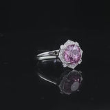 Vintage Rose Design 18K White Gold Plated Engagement Ring