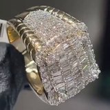 Handmade 2.5ctw Baguette Cut White Sapphire Men's Ring