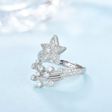 Moissanite Luxury Comet-Inspired Sterling Silver Ring
