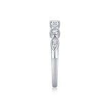 Simple Half Eternity 18k White Gold Plated Moissanite Band