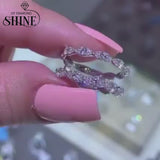 Oval Cut Double Halo Bridal Set with Double Edge Band Enhancer Ring Set