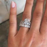 Sale | Luxury 3PC Cushion Cut Bridal Set In Sterling Silver