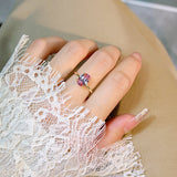 Classic Pink Tourmaline Oval Cut Golden Tone Ring