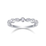 Simple Half Eternity 18k White Gold Plated Moissanite Band