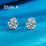 Exquisite Moissanite Stud Earrings In Sterling Silver