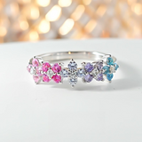 Floral Design Sterling Silver Ring in Silver Tone