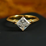 Vintage Princess Cut Sterling Silver Ring