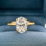 Dainty Oval Cut Sterling Silver Engagement Ring
