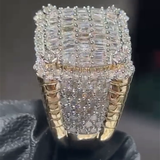 Handmade 2.5ctw Baguette Cut White Sapphire Men's Ring