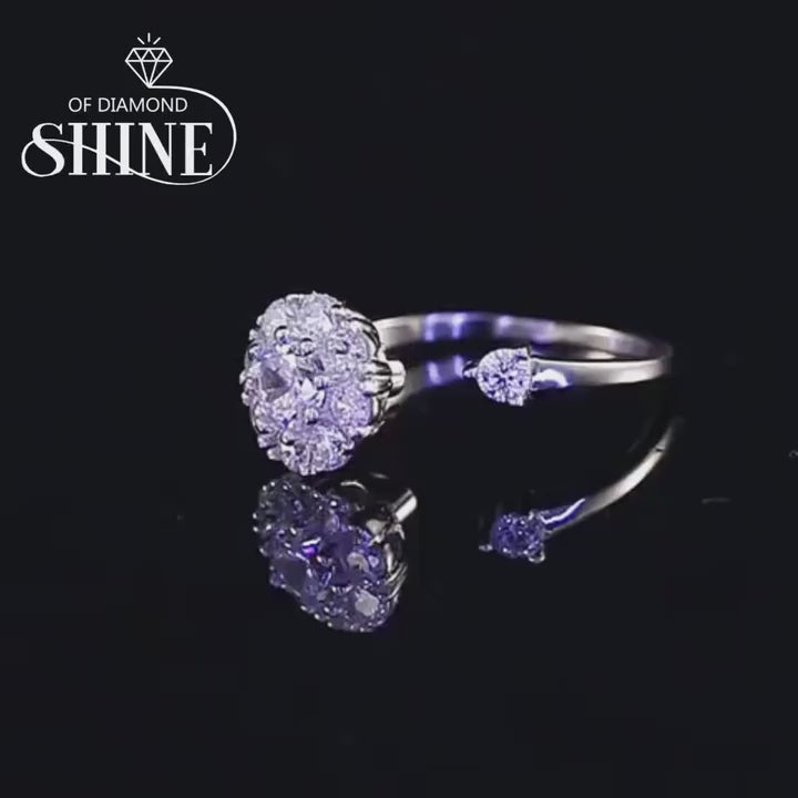925 Sterling Silver Rotating Open Engagement Ring