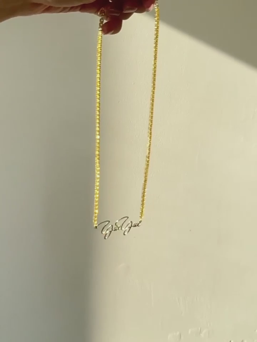 Custom Name Tennis Chain Necklace – Sterling Silver Name Pendant