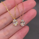Gorgeous 1.5ct Oval Cut Sterling Silver Necklace