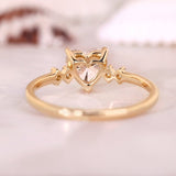 Golden Tone Solitaire Heart Cut Engagement Ring