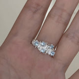 Irregular Wrinkle Blue Stone Open Ring In Sterling Silver