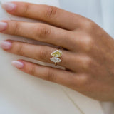 Unique Double Stones Design Pear Marquise Cut Sterling Silver Engagement Ring