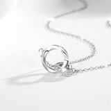 Double Mobius Circle Necklace in Sterling Silver