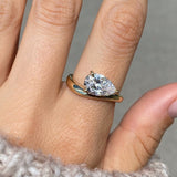 Pear Cut East to West Engagement Ring