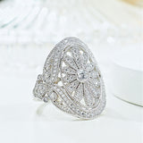 Vintage Daisy Design Luxury Ring in Sterling Silver