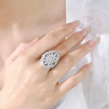 Vintage Daisy Design Luxury Ring in Sterling Silver