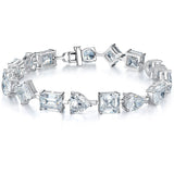 Exquisite Multishape Tennis Bracelet in Sterling Silver