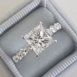 Solitaire Princess Cut Engagement Ring Anniversary Ring in Sterling Silver